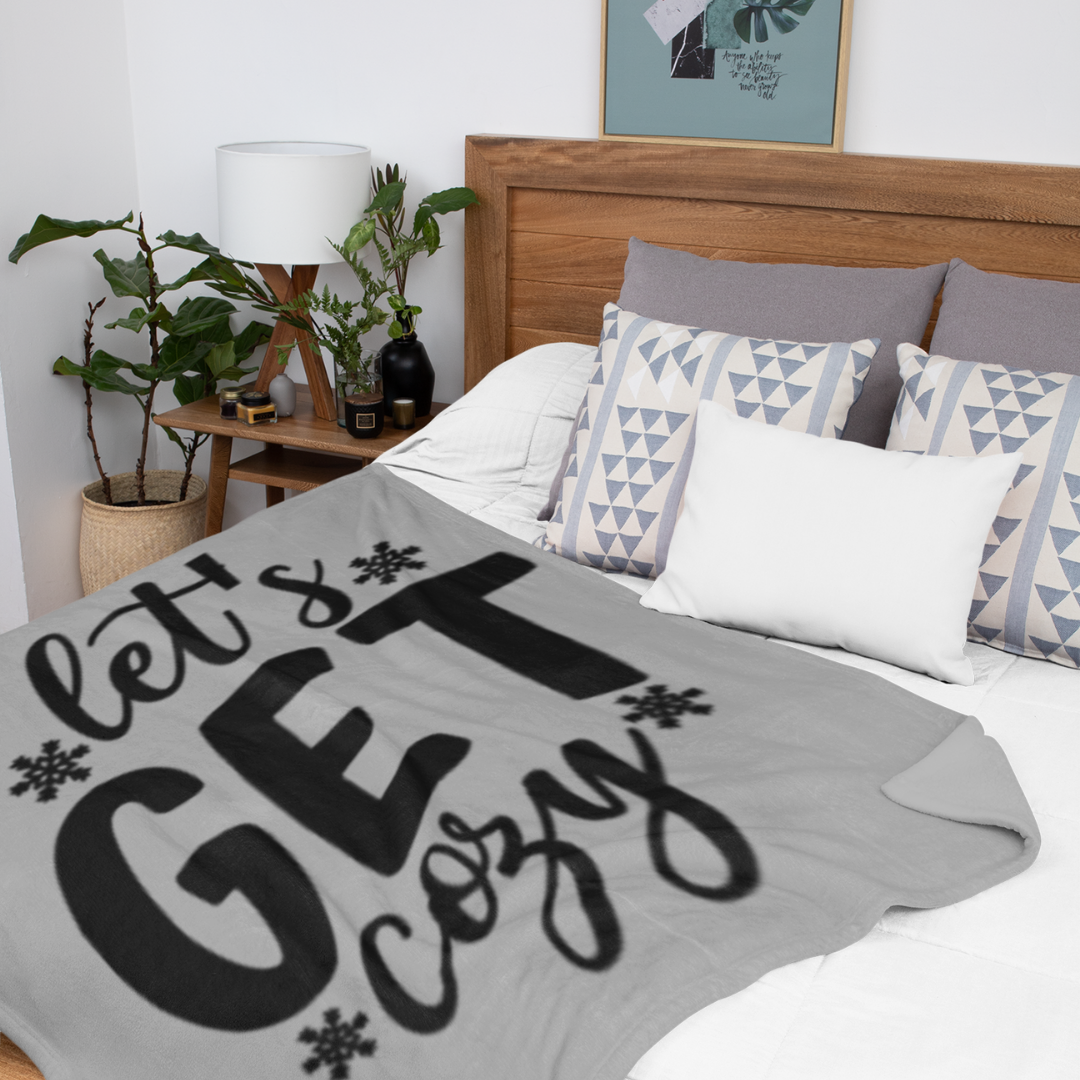 Lets Get Cozy Sherpa Fleece Blanket