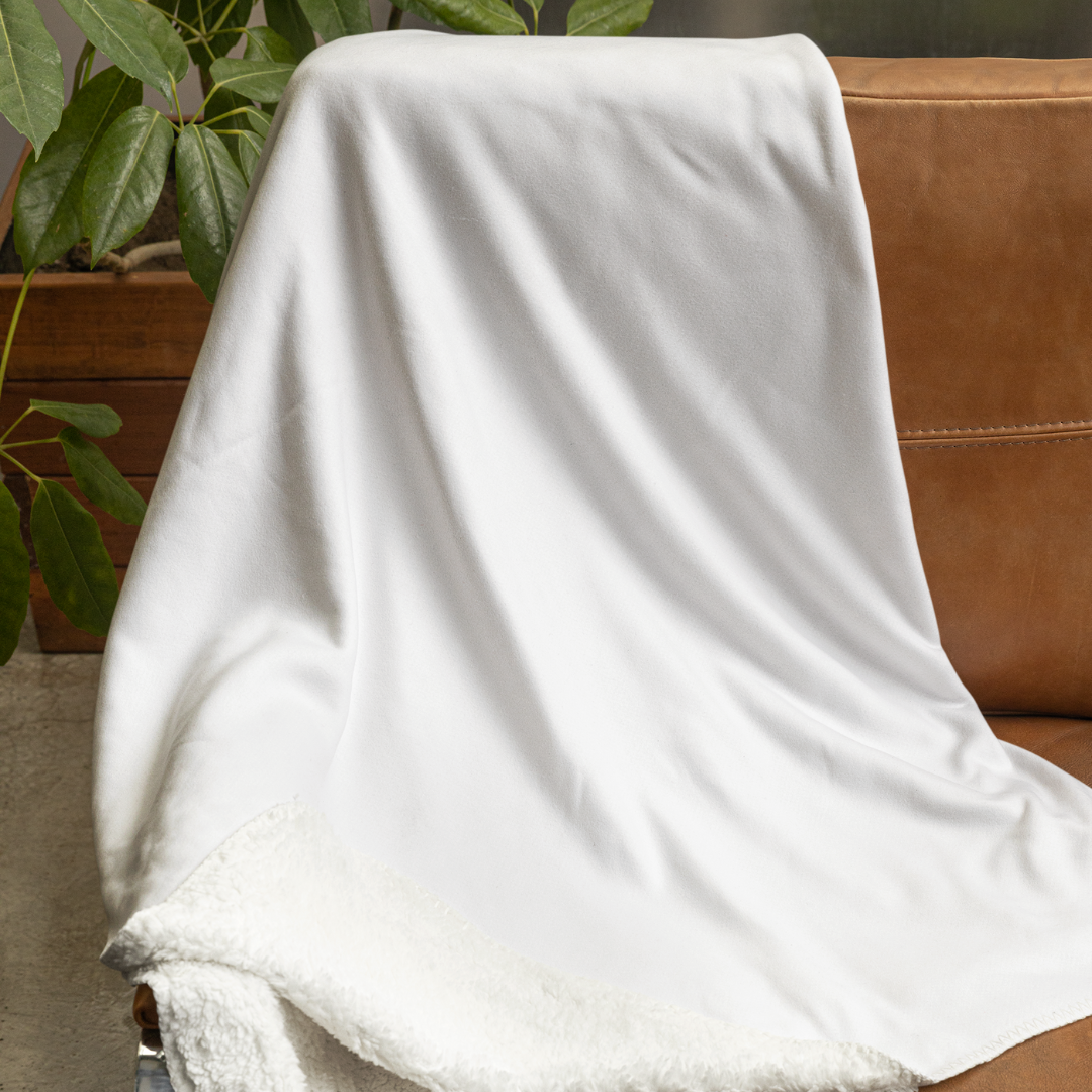 White Cozy Sherpa Fleece Blanket
