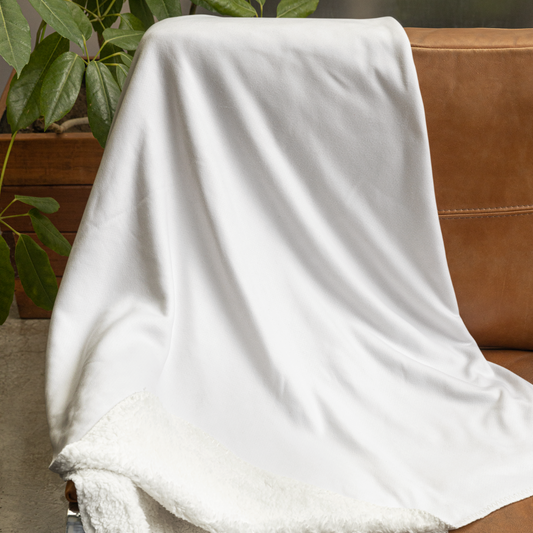 White Cozy Sherpa Fleece Blanket