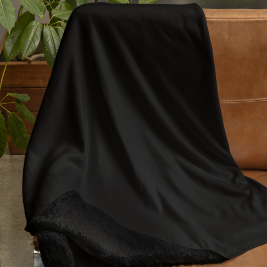 Black Cozy Sherpa Fleece Blanket