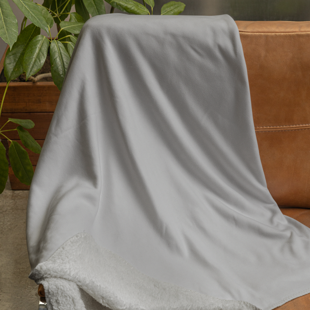 Grey Cozy Sherpa Fleece Blanket