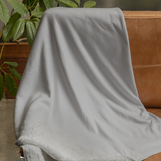 Grey Cozy Sherpa Fleece Blanket